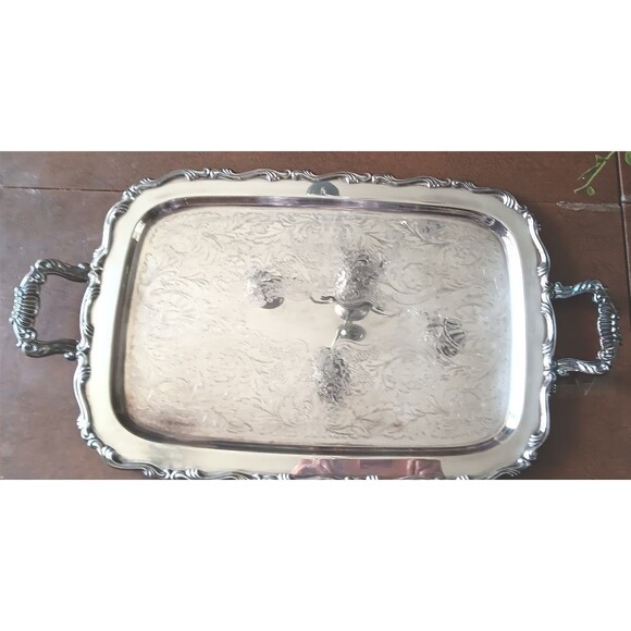 Oneida Silverplate Du Maurier Waiter Tray w/ Handles Large 19.5" Discontinued - Picture 1 of 4